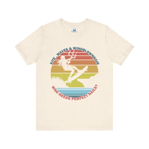 Waves & Windblown Hair – Epic Kite Surfing T-Shirt - Image 5