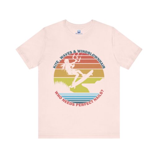 Waves & Windblown Hair – Epic Kite Surfing T-Shirt - Image 3