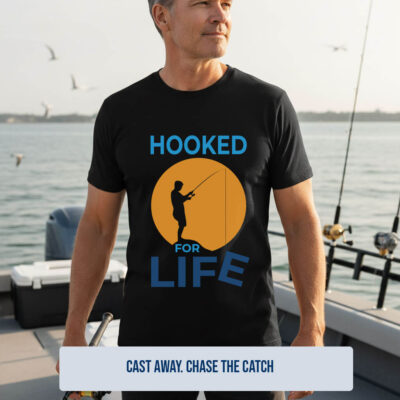 SEASPORTEES premium fishing and marine graphic t-shirts collection on a sport fishing boat