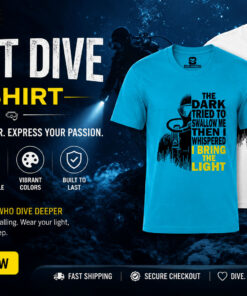 Alternative view of I Bring the Light Night Diving Shirt - Scuba Graphic Tee