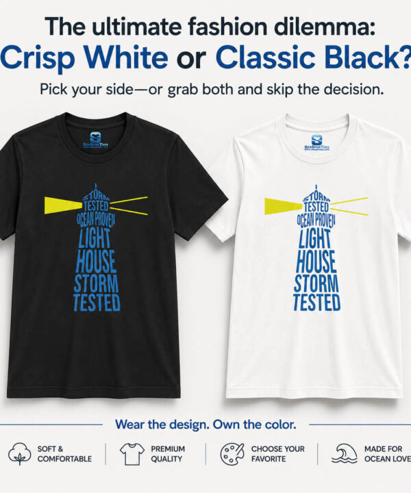 Alternative view of Storm Tested Lighthouse Shirt - Ocean Proven Tee